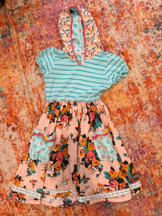 Matilda Jane Other - Matilda Jane Floral Patchwork Hooded Dress Size 14 Mixed Print Boho
